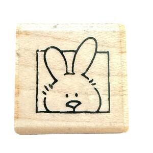 Stampendous! Peeking Bunny Rabbit Crafting A204 Rubber Stamp